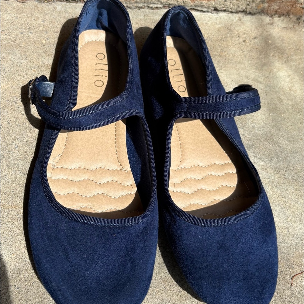 Women's Ollio Faux Suede Mary Jane Ballet Flats Size 9